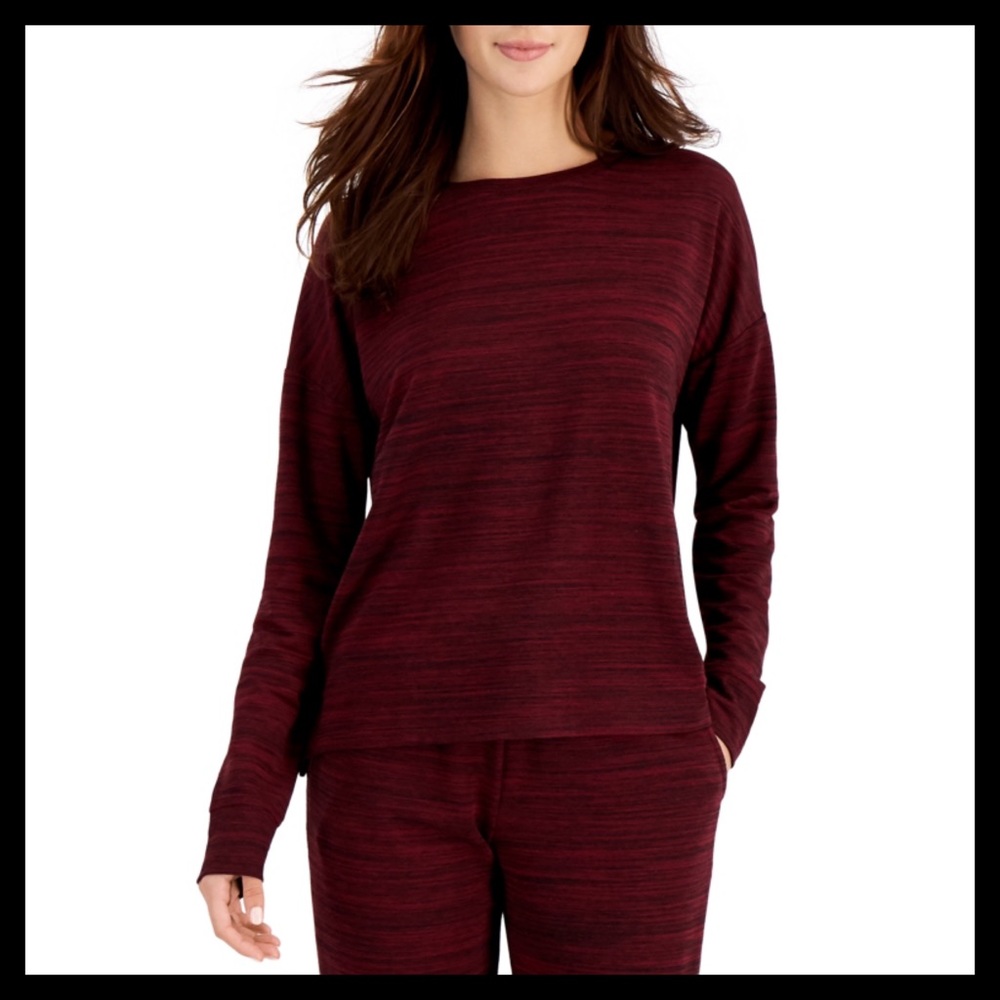 ALFANI French Terry Pajama
Loungewear Set Color: Garnet Stone - Picture 3 of 6